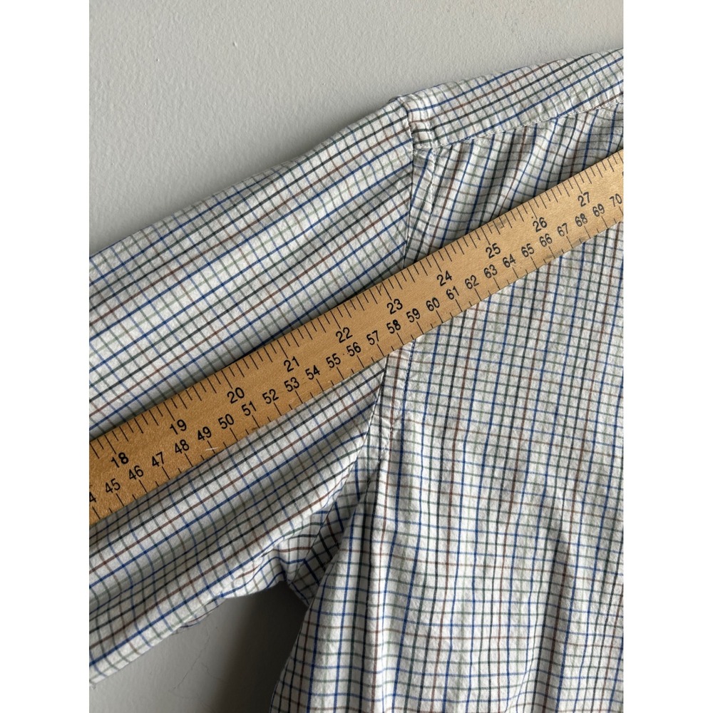 J.Crew Off White Multicolor Plaid Button Down Shirt Mens Medium Slim Fit - Picture 9 of 9